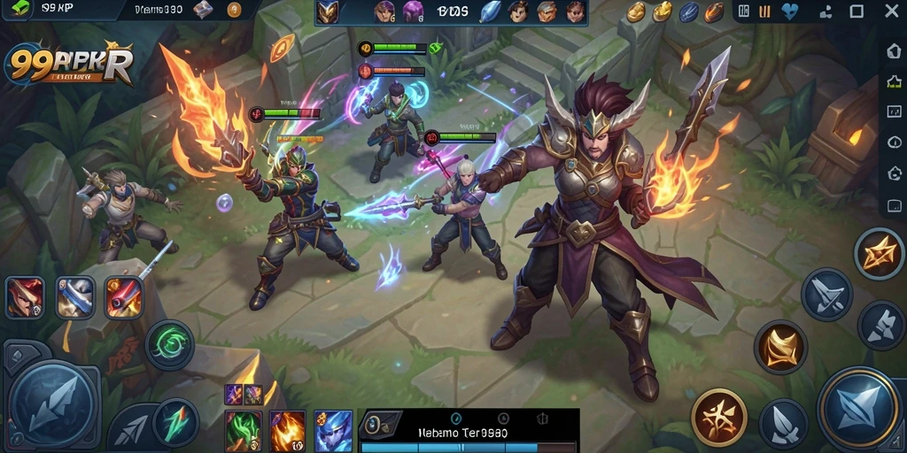 Gameplay seru di 99RP dengan pertarungan tim yang epik.