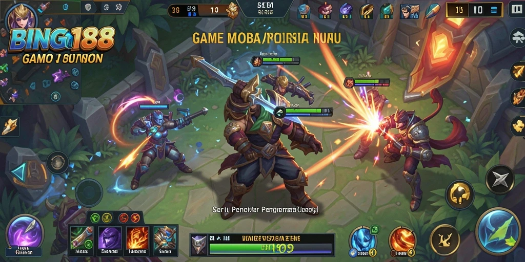Gameplay MOBA menegangkan di BINGO188 dengan pertarungan yang epik.