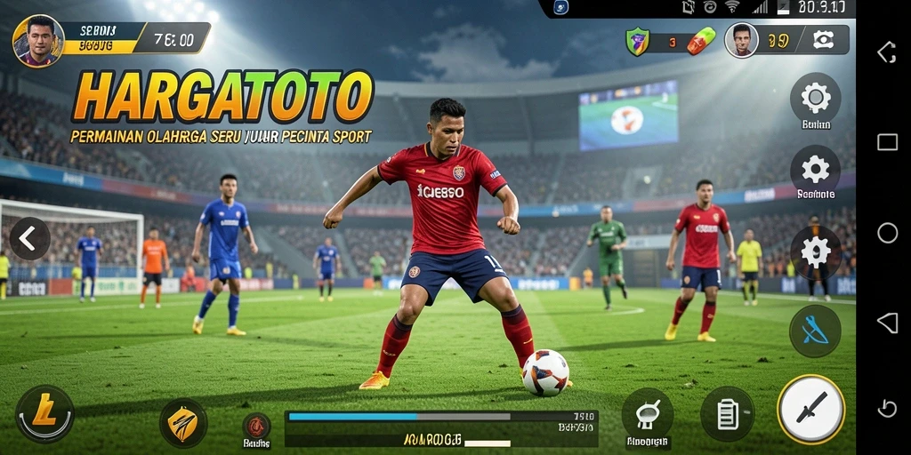 Tampilan gameplay HARGATOTO yang penuh aksi olahraga.