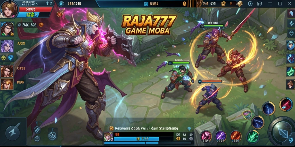 Gambar tangkapan layar dari gameplay <strong>RAJA777</strong> yang menampilkan pertempuran tim yang sengit.