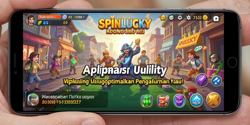 Tampilan antarmuka aplikasi SPINLUCKY yang menawan dan fungsional.